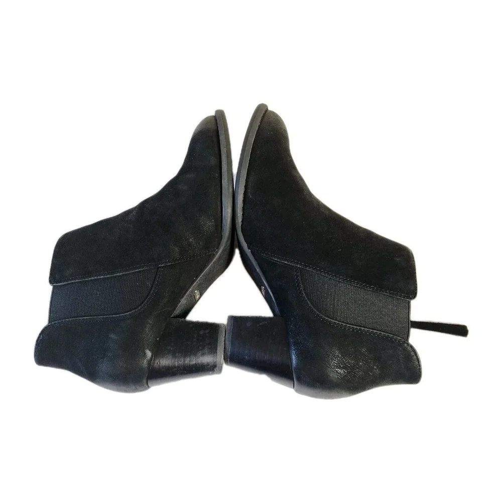 Vionic Womens Anne Ankle Boots Size 6 Wide Black‎ Suede Snake Print Bootie Shoes